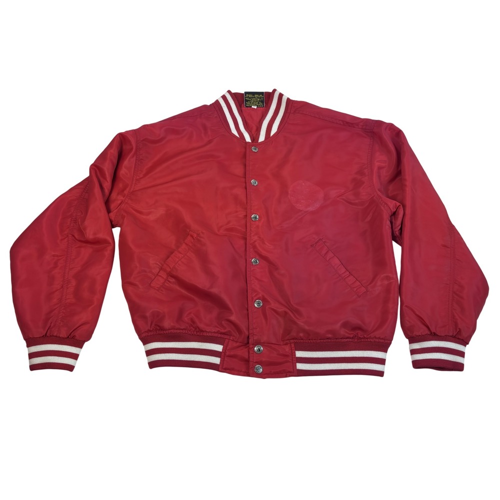 Body Glove Jacket Men's Large Red Nylon Bomber Windbreaker Surf Logo 90's